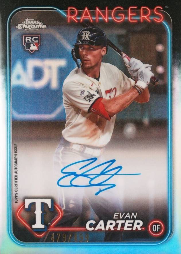 2024 Topps Chrome Rookie Autographs Evan Carter #RAEC Baseball Card