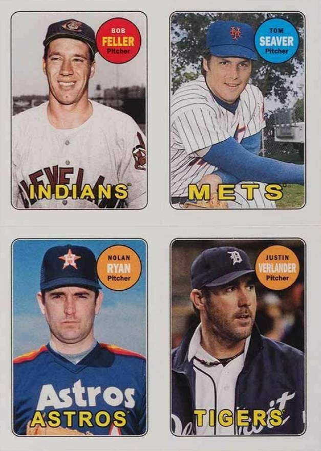 2013 Topps Archives 1969 4 in 1 Stickers Bob Feller #FSRV Baseball Card