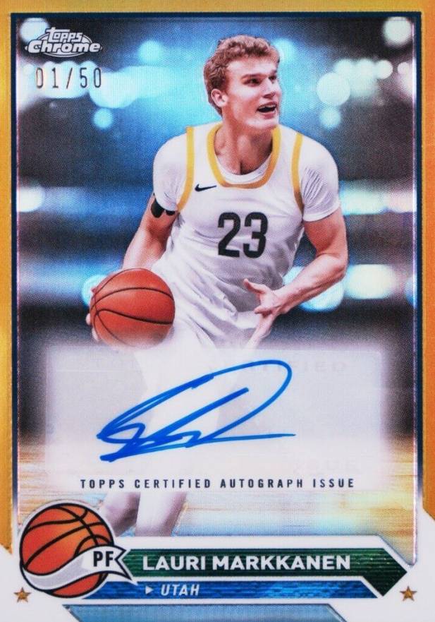 2023 Topps Chrome Topps Chrome Autographs Lauri Markkanen #CGLM Basketball Card
