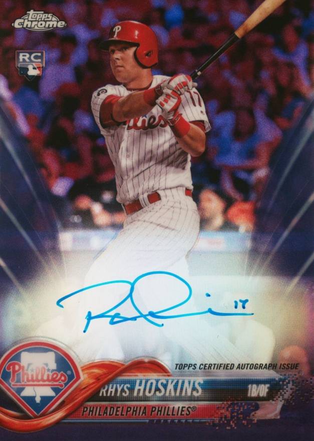 2018 Topps Chrome Rookie Autograph Rhys Hoskins #RA-RH Baseball Card