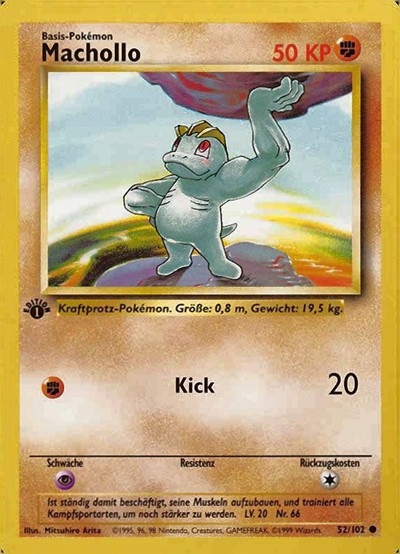 Machollo 1999 Pokemon German Machollo #52 TCG - VCP Price Guide