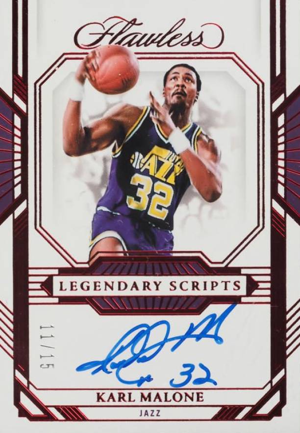 2022 Panini Flawless Legendary Scripts Karl Malone #LSKML Basketball Card