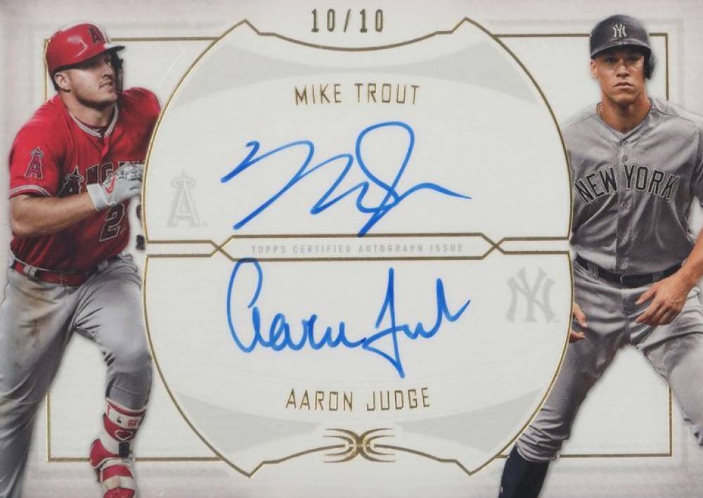 2019 Topps Definitive Collection Dual Autograph Collection Aaron Judge #RT Baseball Card