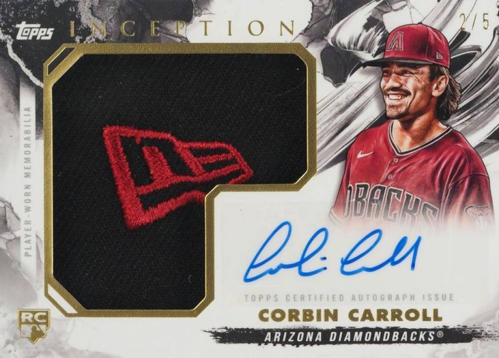 2023 Topps Inception Inception Autograph Jumbo Hat Patch Corbin Carroll #IAJHCCA Baseball Card