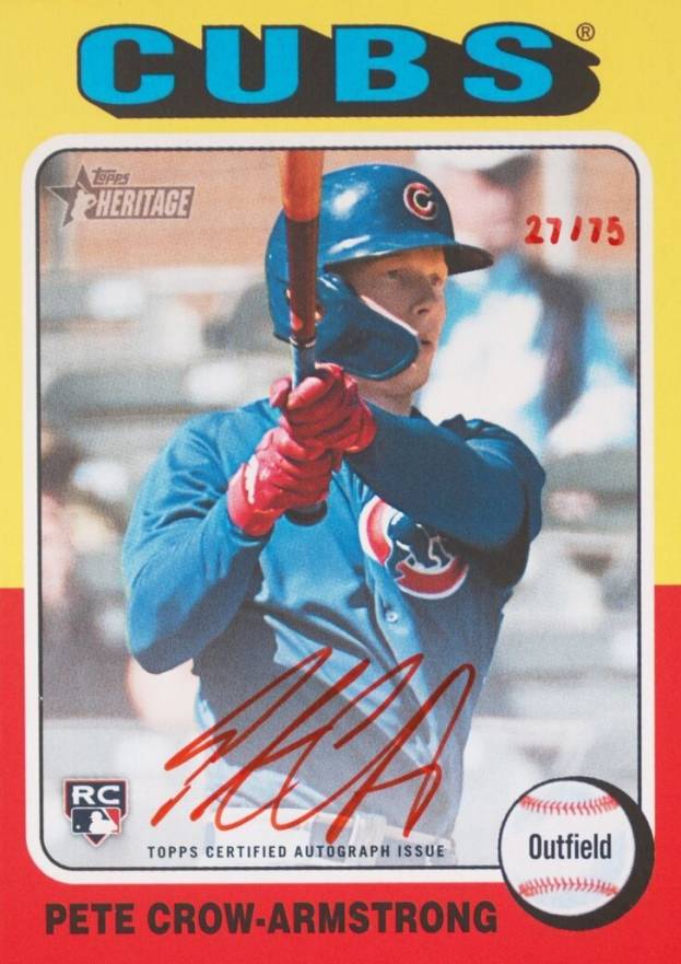 2024 Topps Heritage Real One Autographs Pete Crow-Armstrong #ROAPC Baseball Card