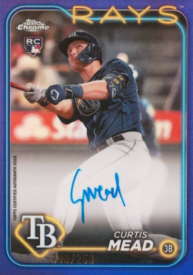 2024 Topps Chrome Rookie Autographs Curtis Mead #RACME Baseball Card