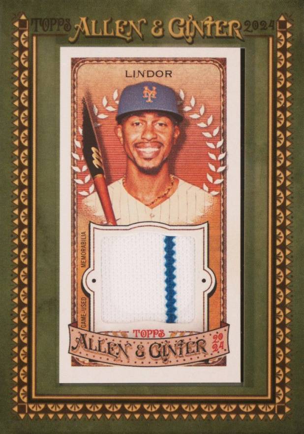 2024 Topps Allen & Ginter Mini Framed Relics Francisco Lindor #MFRFL Baseball Card