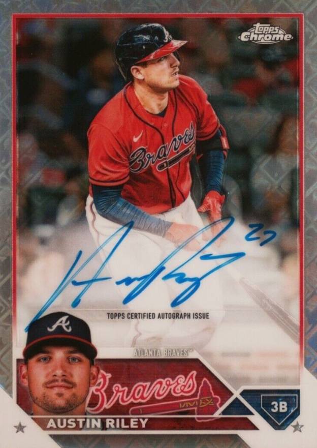 2023 Topps Chrome Logofractor Edition Refractor Chrome Autograph Austin Riley #RCAARI Baseball Card