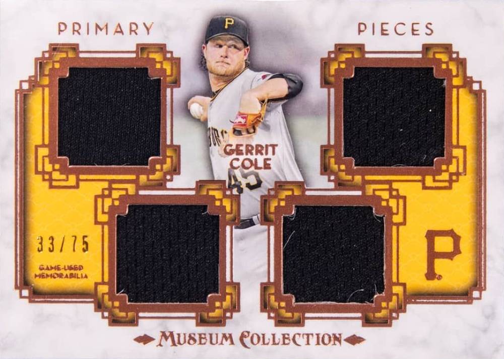 2014 Topps Museum Collection Single Player Primary Pieces Quad Relic Gerrit Cole #GC Baseball Card