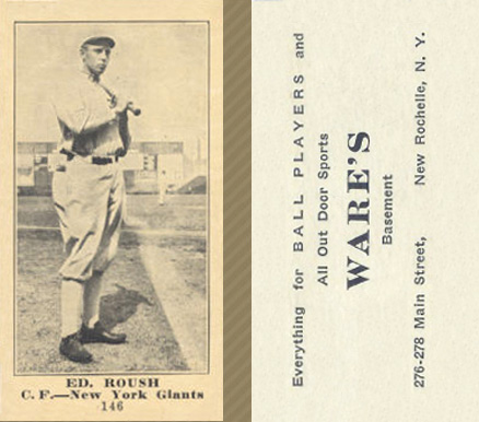 1916 Wares Edd Roush #146 Baseball Card