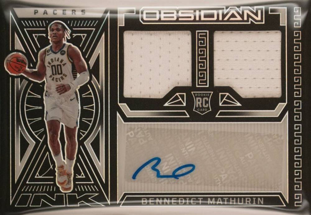 2022 Panini Obsidian Rookie Jersey Ink Bennedict Mathurin #RJIIBM Basketball Card