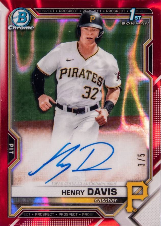 2021 Bowman Draft Chrome Draft Pick Autographs Henry Davis #CDAHD Baseball Card