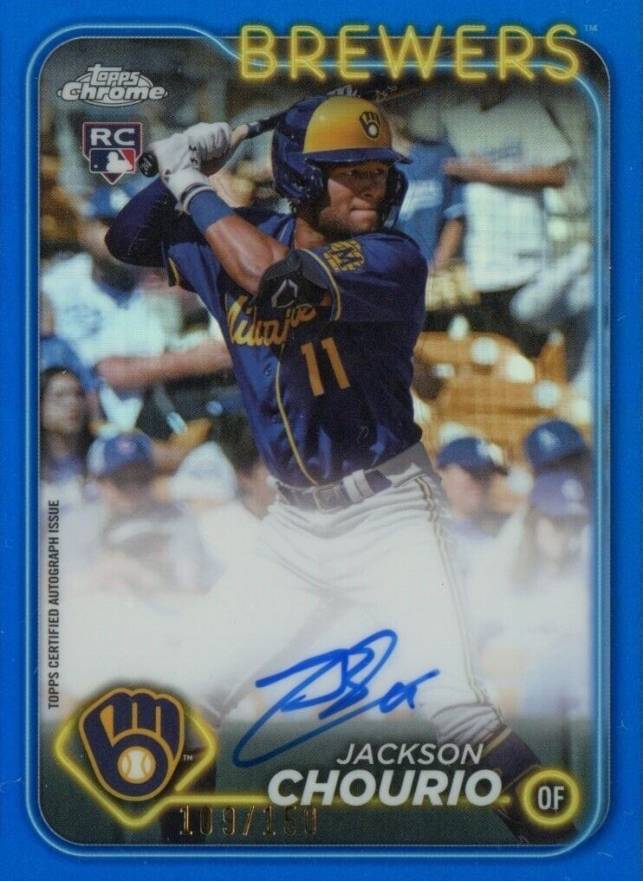 2024 Topps Chrome Rookie Autographs Jackson Chourio #RAJC Baseball Card