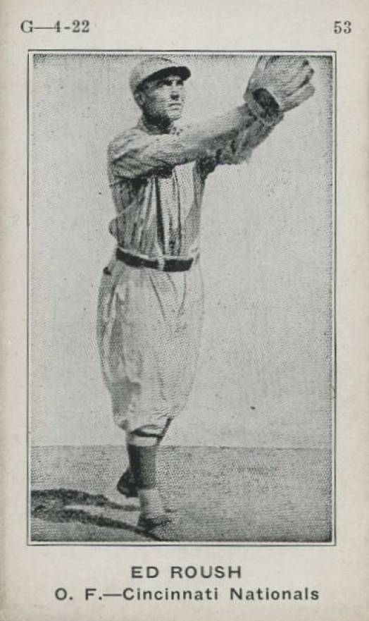 1922 Strip Card Edd Roush #53 Baseball Card