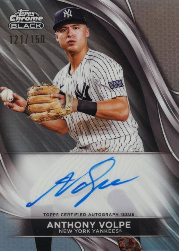 2024 Topps Chrome Black Autographs Anthony Volpe #AV Baseball Card