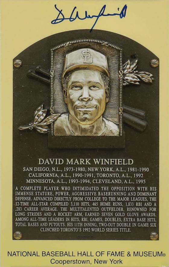 1999 Hall of Fame Autographs Dave Winfield # Baseball Card