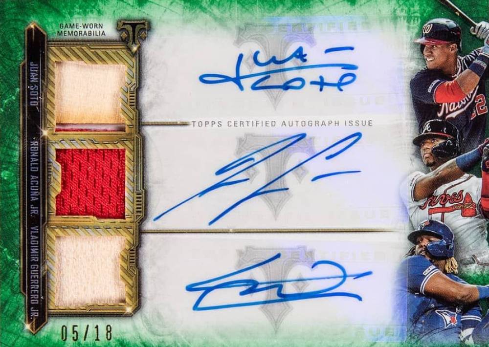 2020 Topps Triple Threads Autograph Relic Combo Juan Soto #SRC Baseball Card