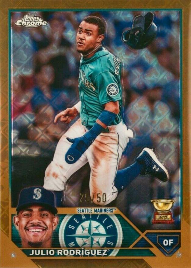 2023 Topps Chrome Logofractor Edition Julio Rodriguez #200 Baseball Card