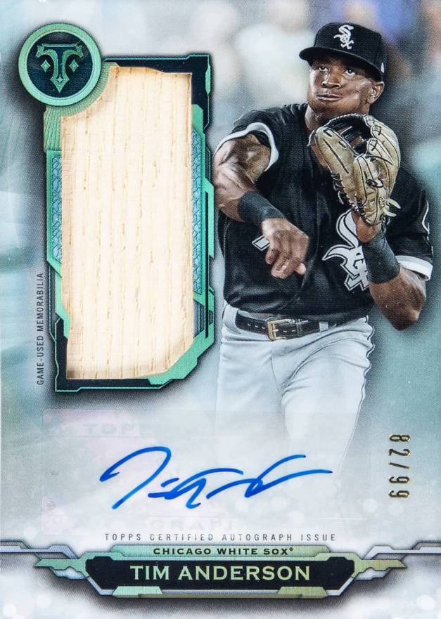 2019 Topps Triple Threads Autograph Single Jumbo Relics Tim Anderson #TA Baseball Card