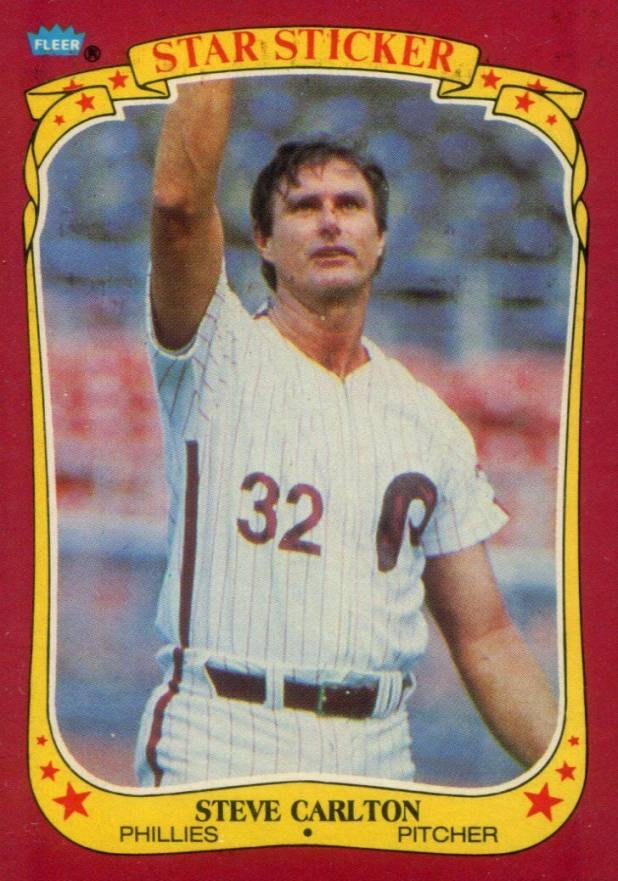 1986 Fleer Star Stickers Steve Carlton #21 Baseball Card