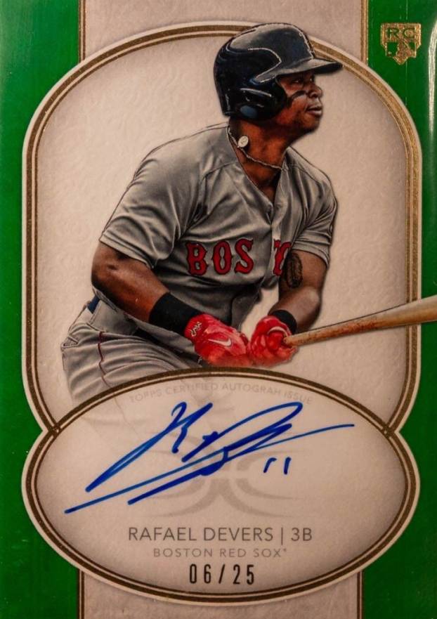 2018 Topps Definitive Rookie Autographs Rafael Devers #RD Baseball Card