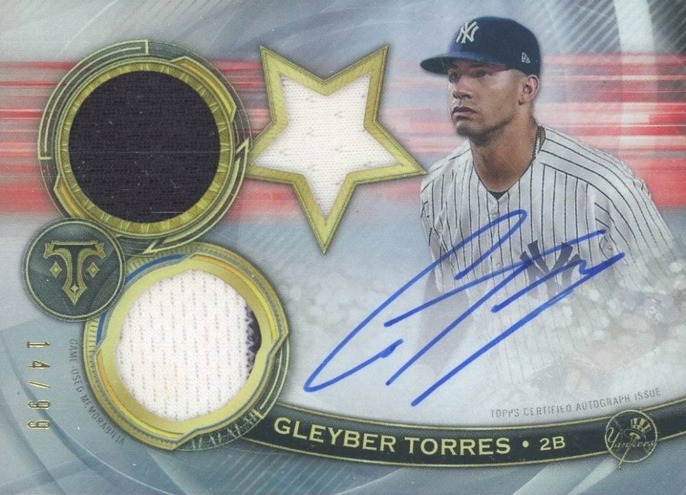 2019 Topps Triple Threads Rookies & Future Phenoms Autograph Relic Gleyber Torres #GT Baseball Card