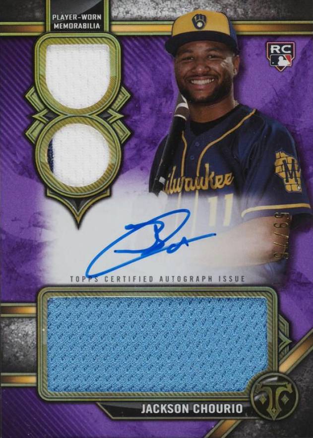 2024 Topps Triple Threads Rookie Autographed Relics Jackson Chourio #RARJCH Baseball Card