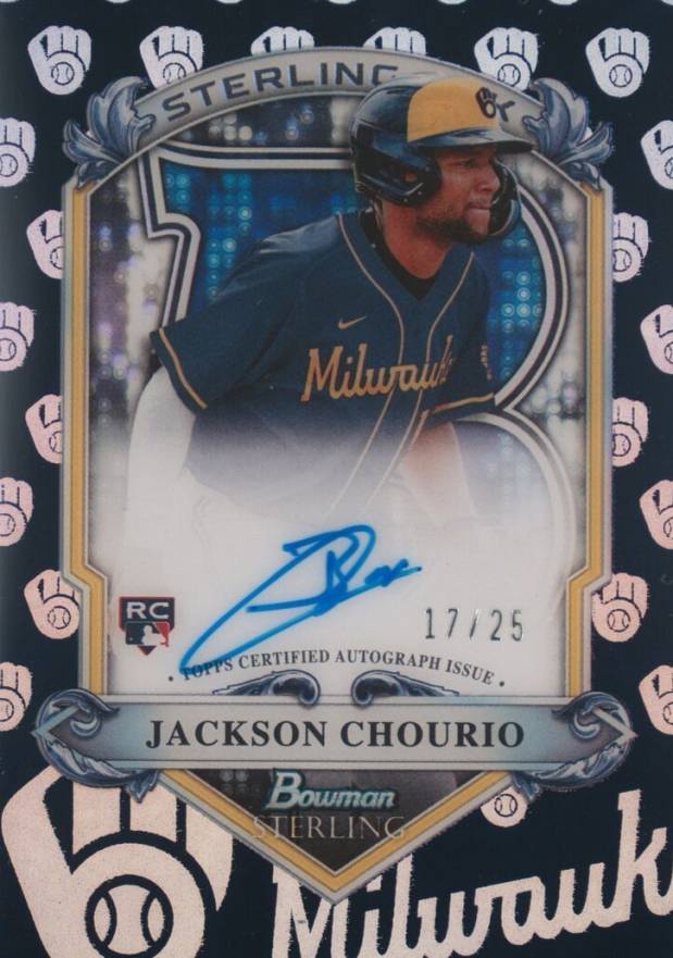 2024 Bowman Sterling Sterling Tek Autographs Jackson Chourio #STAJCH Baseball Card