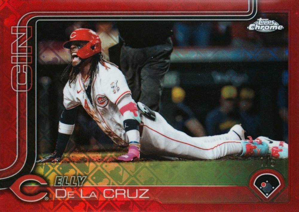 2025 Topps Chrome Logofractor Edition Elly de La Cruz #174 Baseball Card