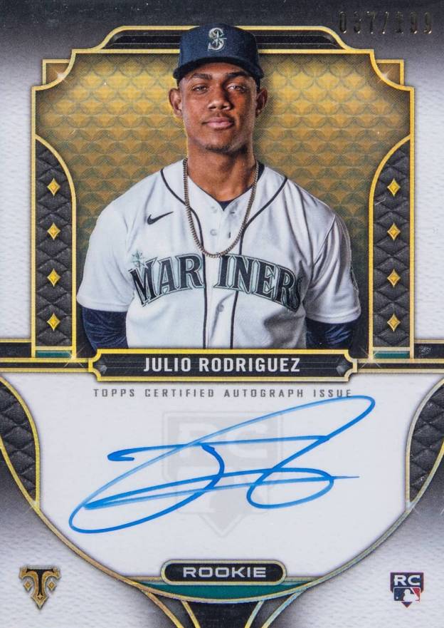 2022 Topps Triple Threads Rookie Autographs Julio Rodriguez #RAJR Baseball Card