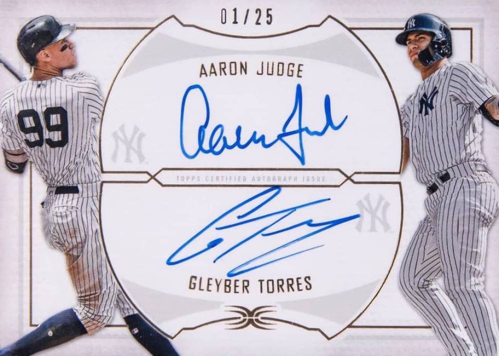 2019 Topps Definitive Collection Dual Autograph Collection Aaron Judge #JT Baseball Card