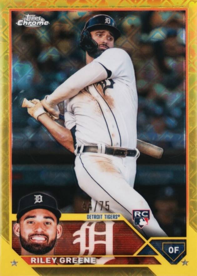 2023 Topps Chrome Logofractor Edition Riley Greene #182 Baseball Card