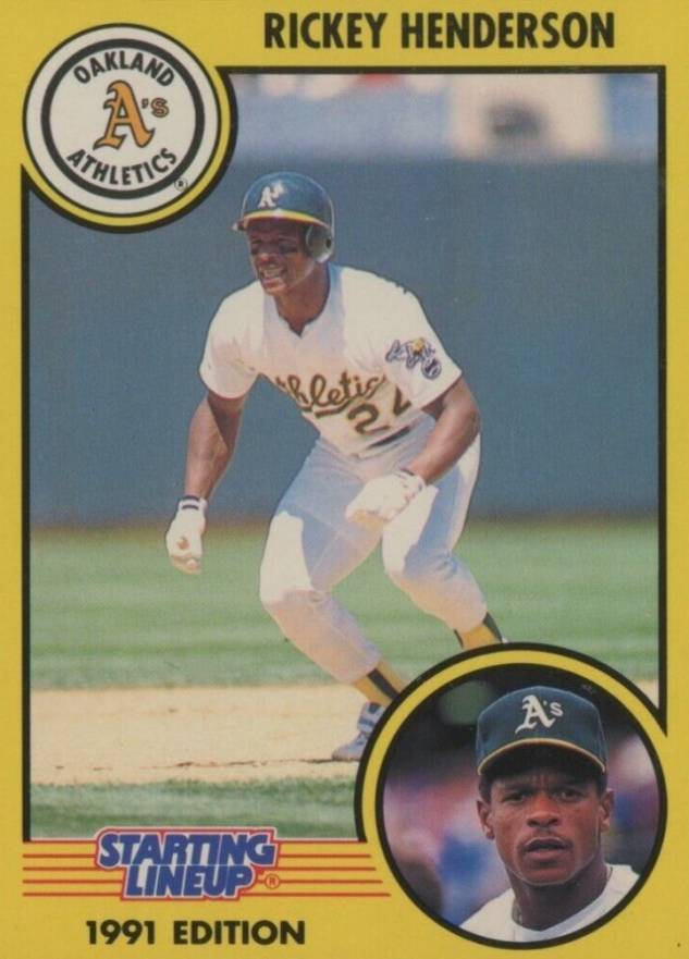 1991 Kenner Starting Lineup Rickey Henderson # Baseball Card