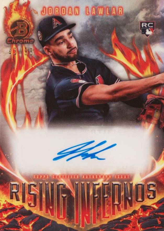 2024 Bowman Rising Infernos Autographs Jordan Lawlar #RIAJL Baseball Card