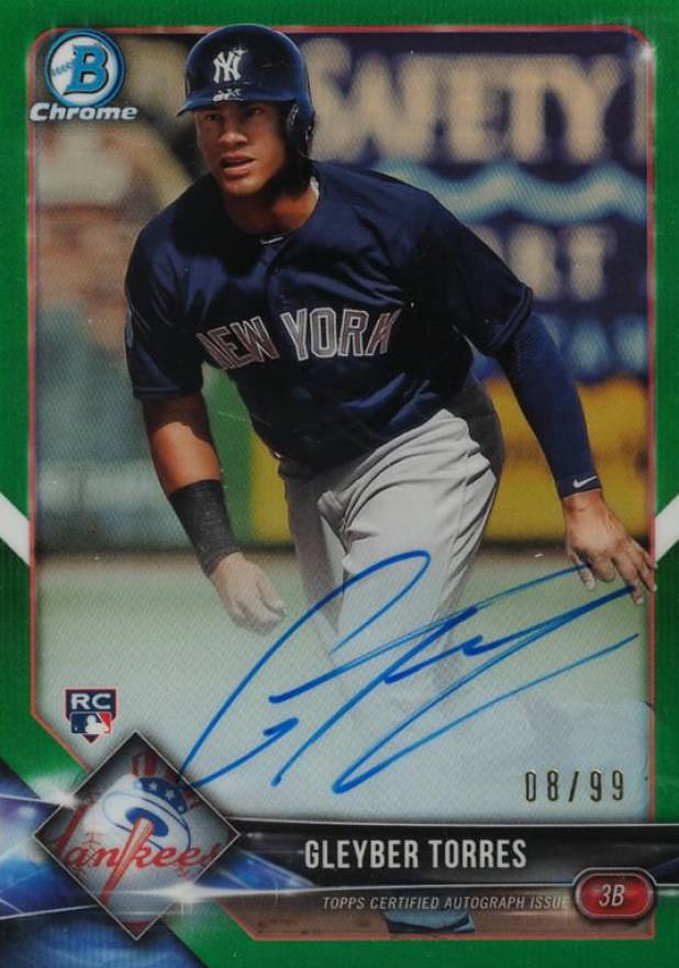 2018 Bowman Chrome Rookie Autograph Gleyber Torres #BCRAGT Baseball Card
