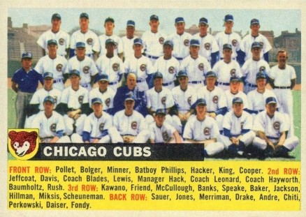1956 Topps Chicago Cubs Team #11gL Baseball Card