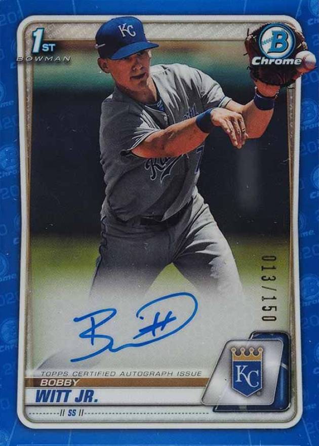 2020 Bowman Chrome Prospect Autographs Bobby Witt Jr. #CPABWJ Baseball Card