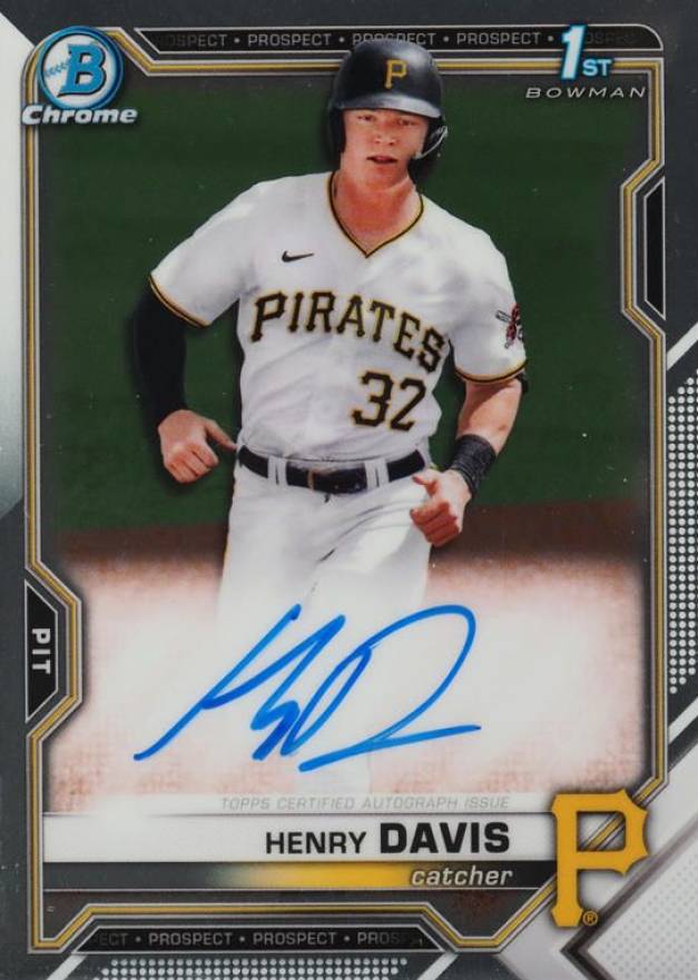 2021 Bowman Draft 1st Edition Chrome Autographs Henry Davis #CDAHD Baseball Card