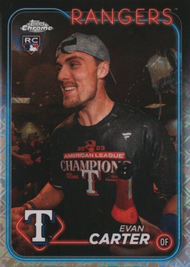 2024 Topps Chrome Logofractor Edition Evan Carter #136 Baseball Card