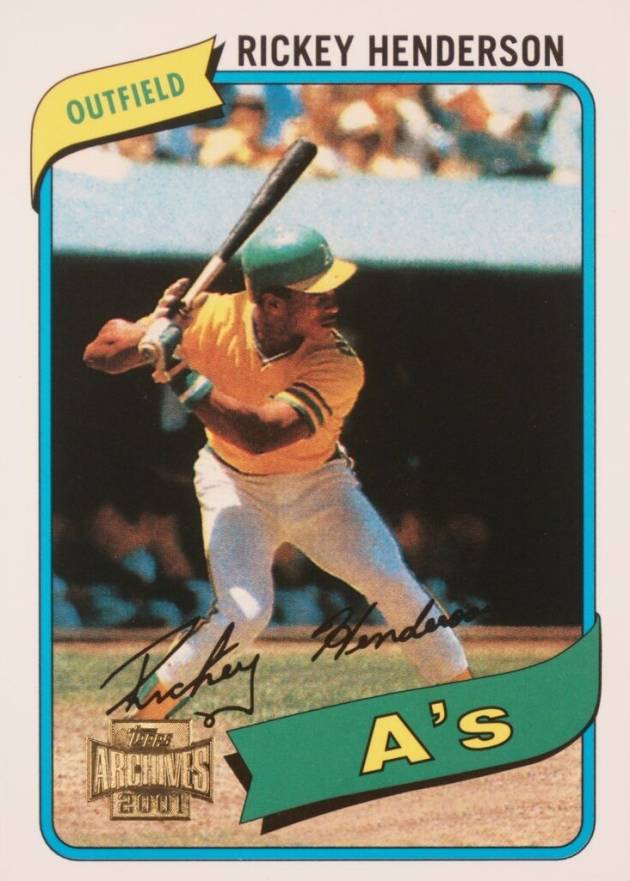2001 Topps Archives Future Rookie Reprint Rickey Henderson #11 Baseball Card