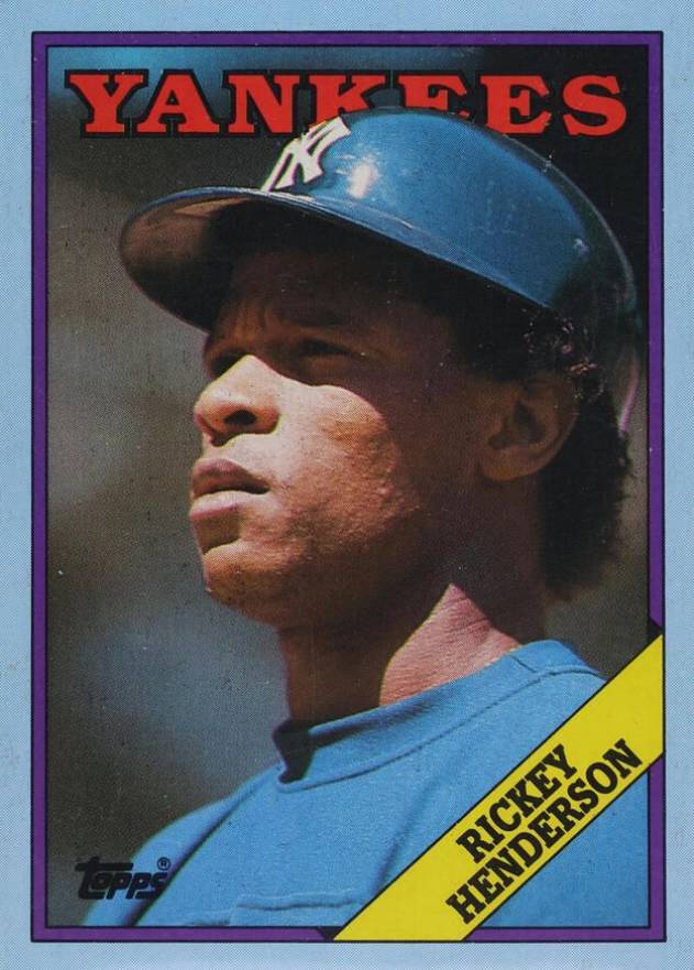 1988 Topps Box Panels Hand Cut Rickey Henderson #M Baseball Card