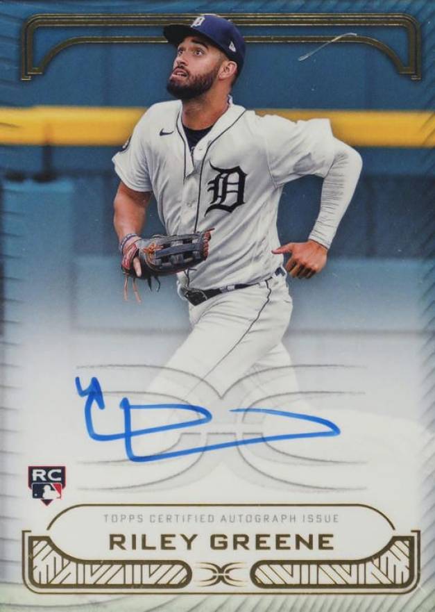 2023 Topps Definitive Collection Defining Images Autograph Collection Riley Greene #DIARG Baseball Card
