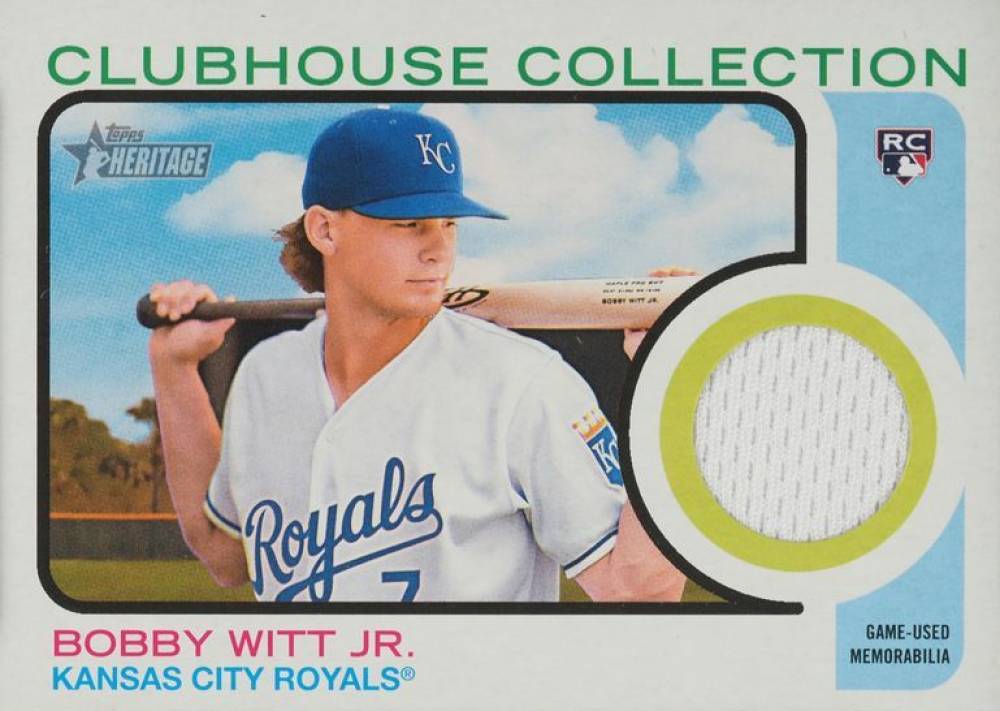 2022 Topps Heritage Clubhouse Collection Relics Bobby Witt Jr. #CCRBW Baseball Card