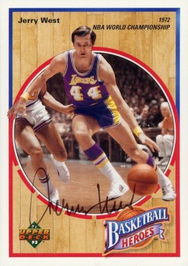 その他 Jerry West Auto upper deck JERRY WEST - 1991-92 UPPER DECK Basketball Hero's #3 of 9