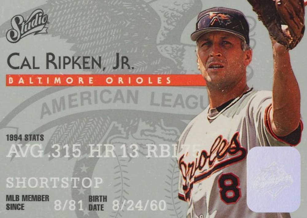 1995 Studio Cal Ripken Jr. #8 Baseball Card