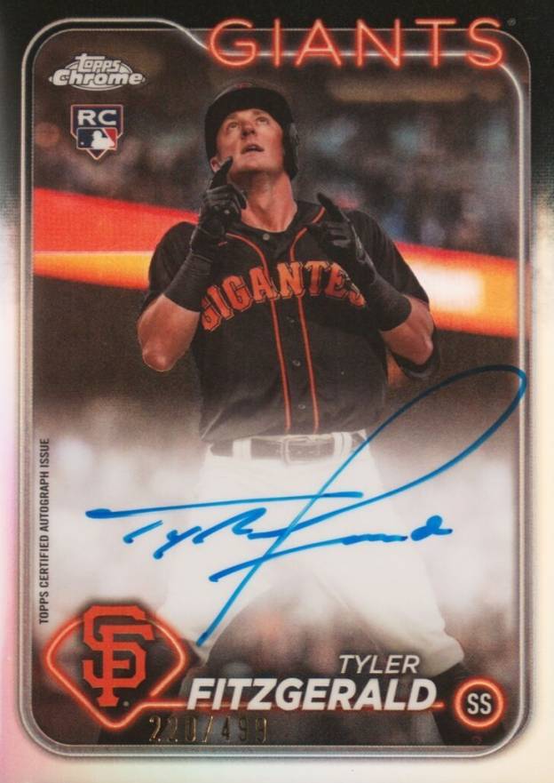 2024 Topps Chrome Rookie Autographs Tyler Fitzgerald #RATF Baseball Card