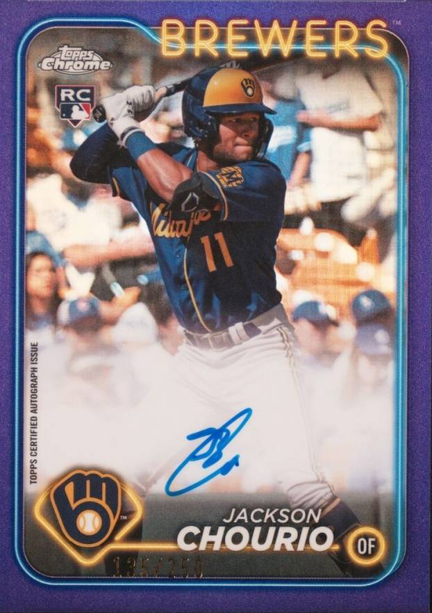2024 Topps Chrome Rookie Autographs Jackson Chourio #RAJC Baseball Card