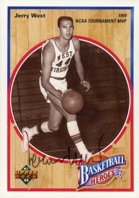 その他 Jerry West Auto upper deck 1991-92 Upper Deck Jerry West Basketball Heroes Auto. One of