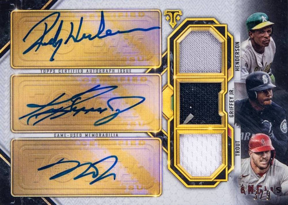 2021 Topps Triple Threads 70 Years of Topps Three-Player Triple Relics Ken Griffey Jr. #HGT Baseball Card