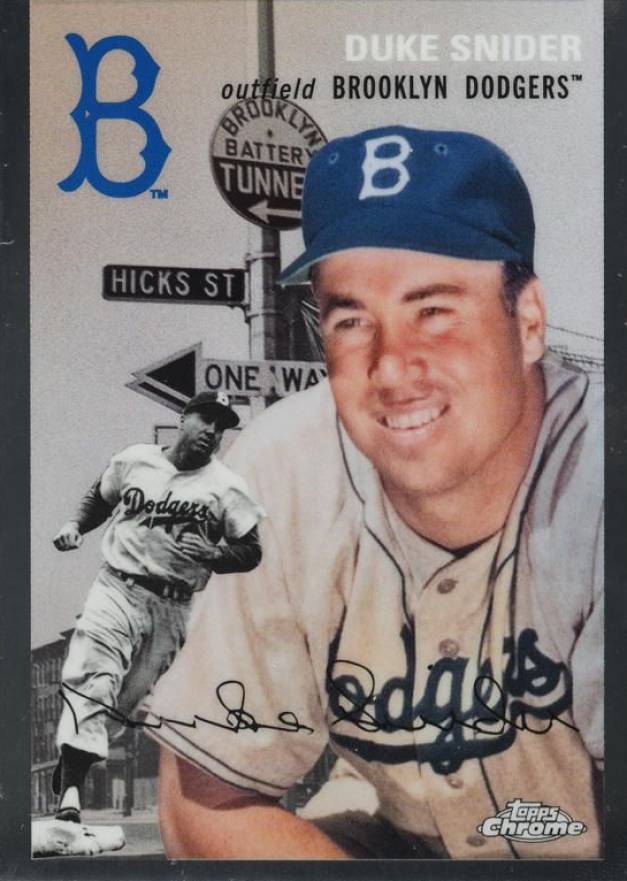 2023 Topps Chrome Platinum Anniversary 1954 Topps Chrome City Variations Duke Snider #32 Baseball Card